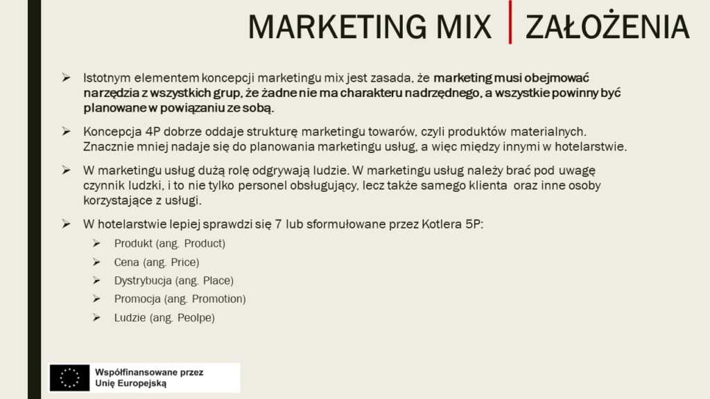 Założenia w marketing mix