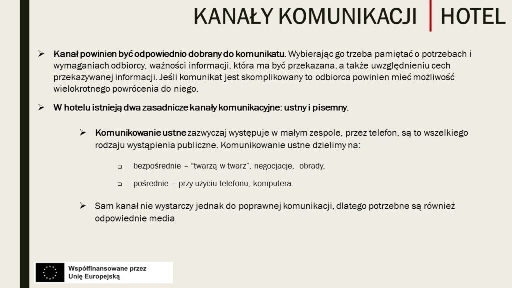 Relacja Kanału z komunikatem