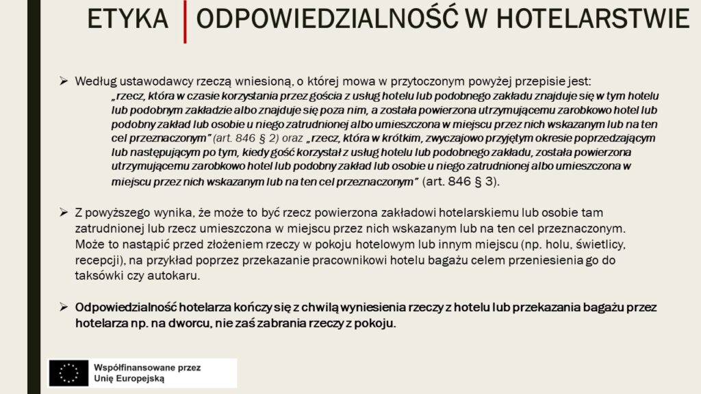 Odpowiedzialność zawodowa w hotelarstwie 2