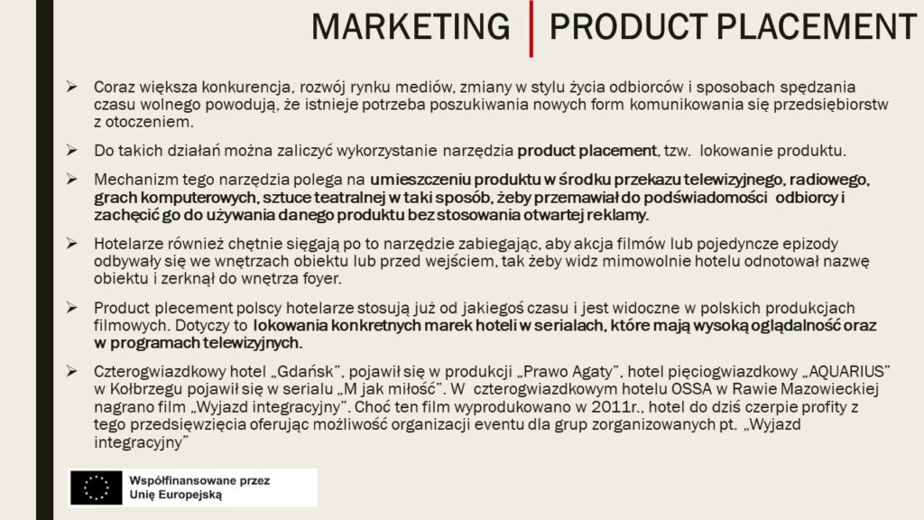Product Placement w marketingu hotelowym