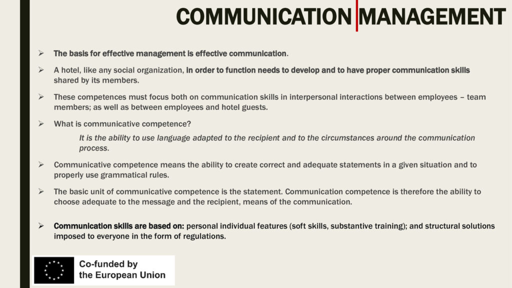 Management and communication