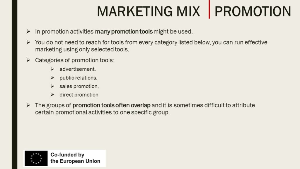 Categories of promotional tools