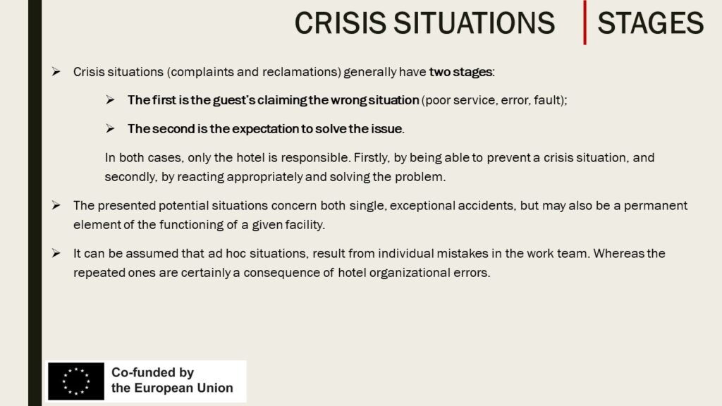 Crisis situations - stages