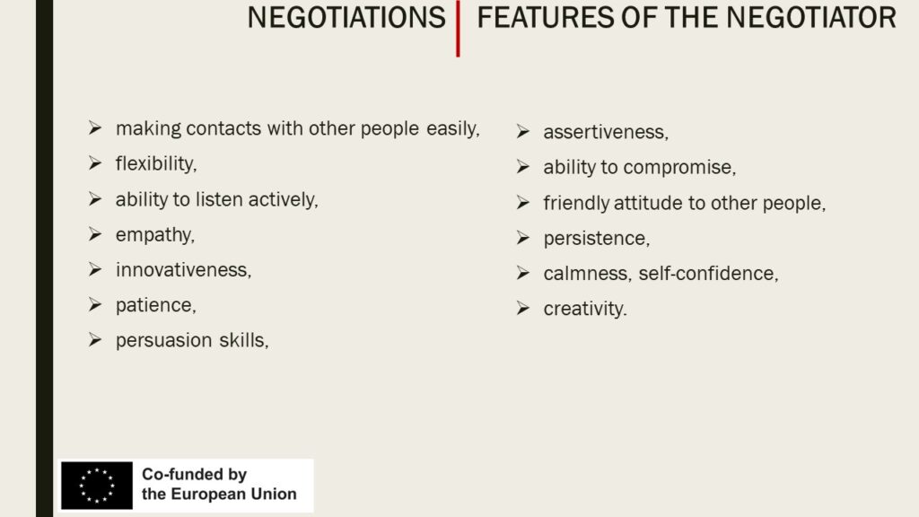 Features of the negotiator