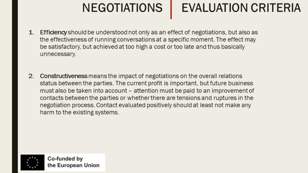 Negotiations - assessment criteria 2