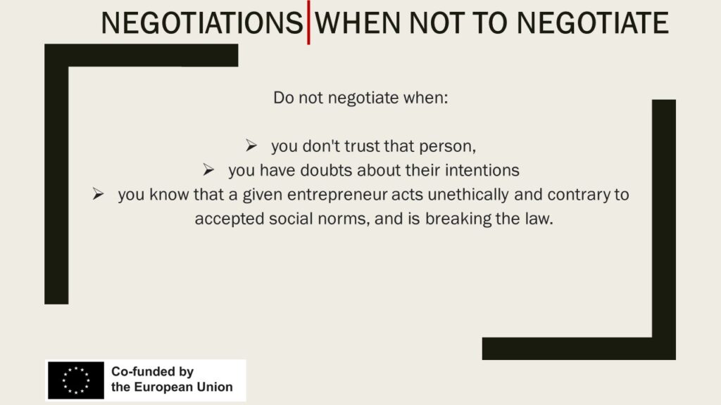 When not to negotiate