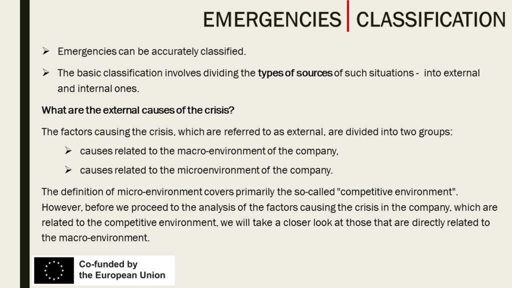 Classification of emergencies 1