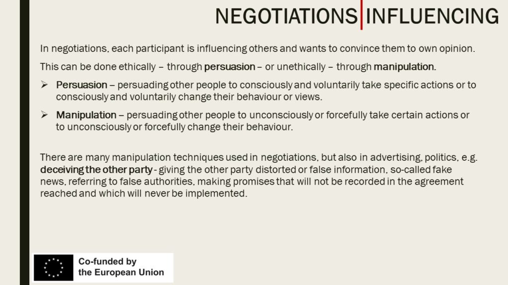 Influence in Negotiations 1