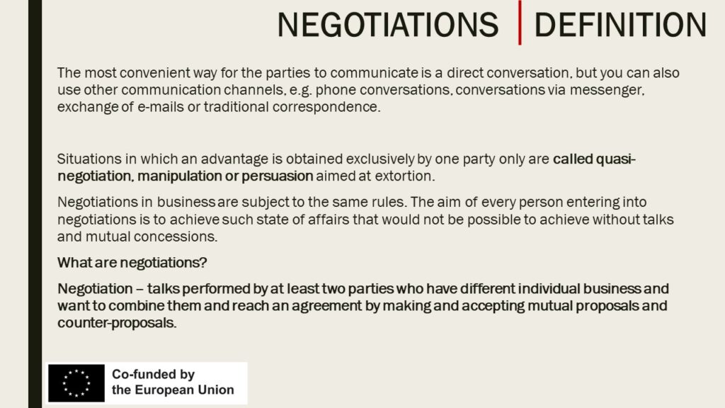 Definition of negotiation