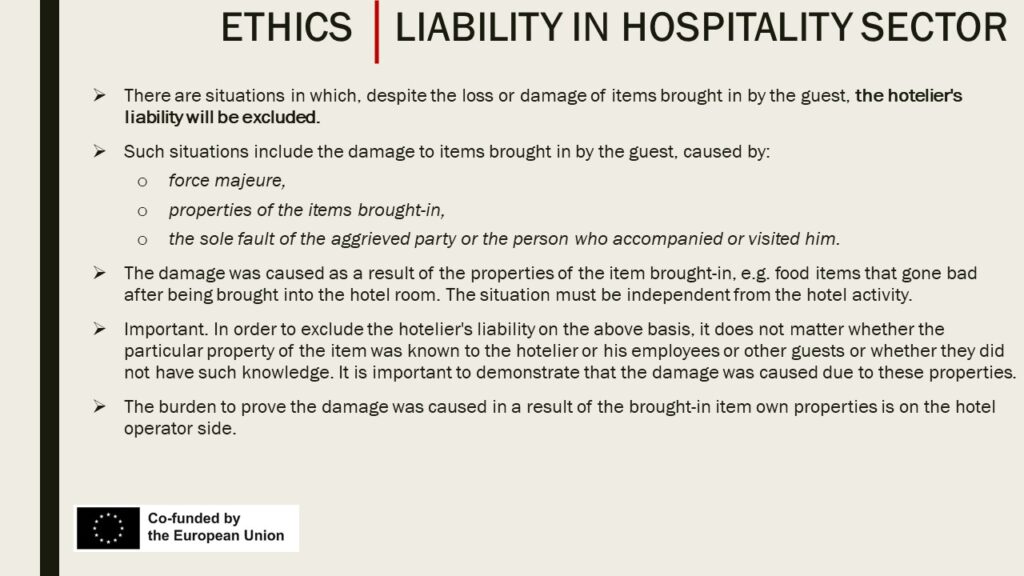 Liability in hospitality sector 5