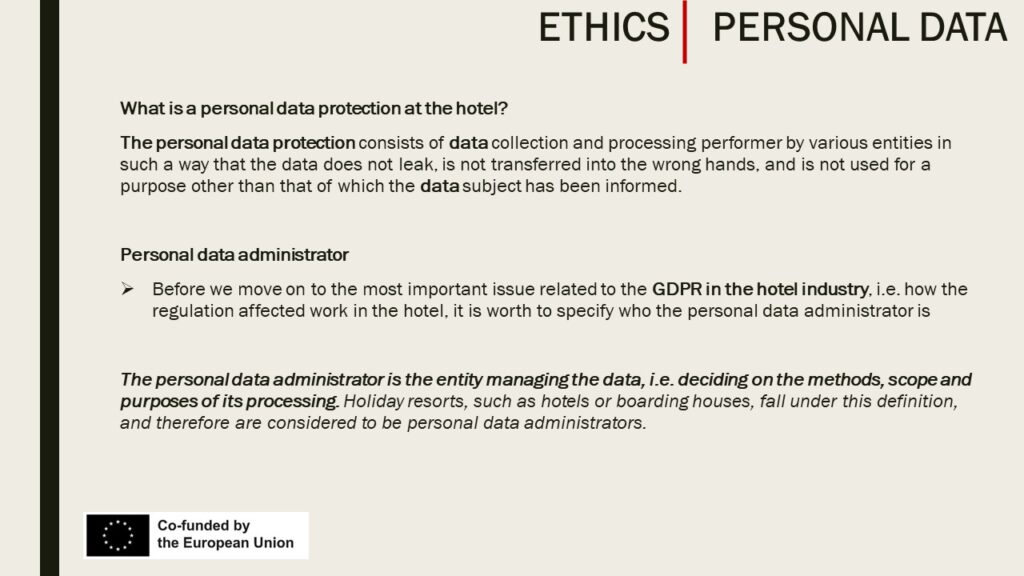 Protection of personal data in the hotel industry