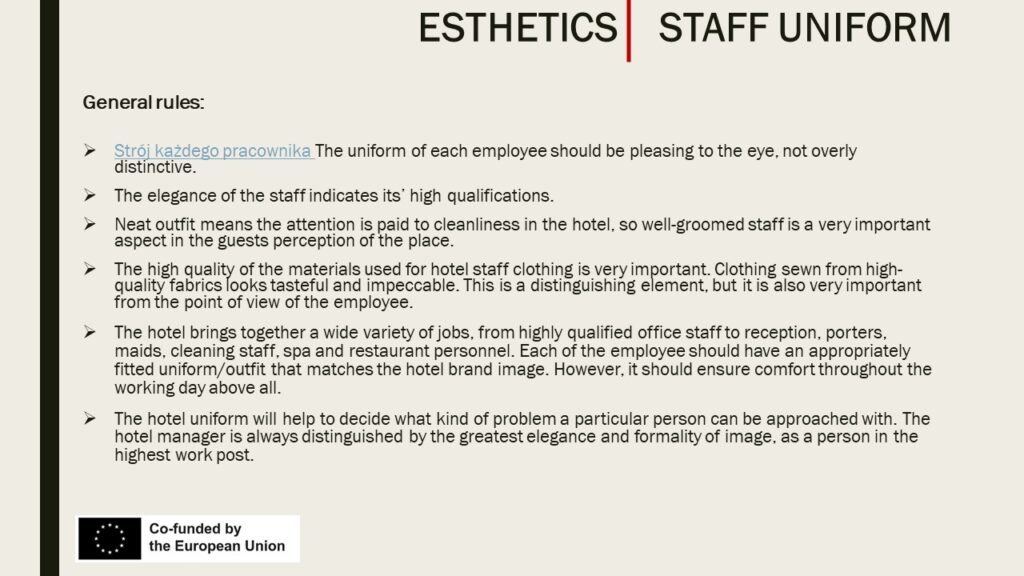 Staff attire - general rules