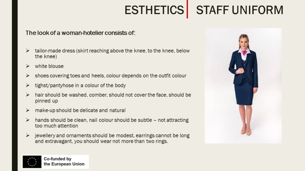 Appearance of a female hotelier