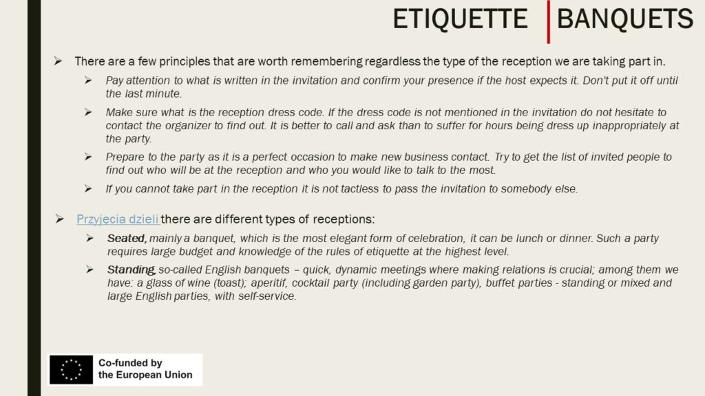 Etiquette - Banquet