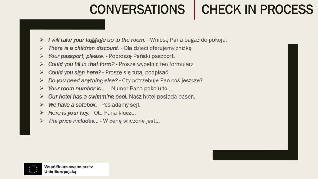 Conversations | Check in process